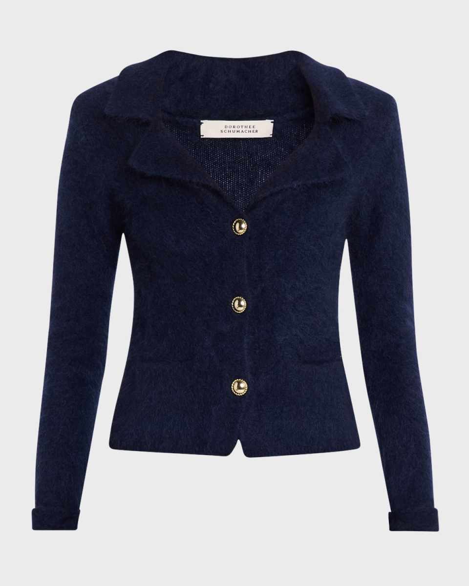 Fluffy Statements Button-Down Knit Cardigan